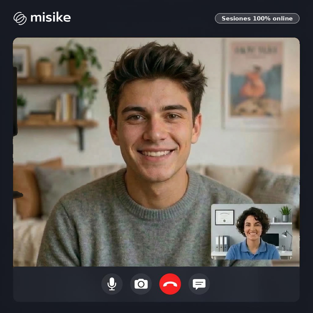 Sesión de videollamada con un profesional de misike
